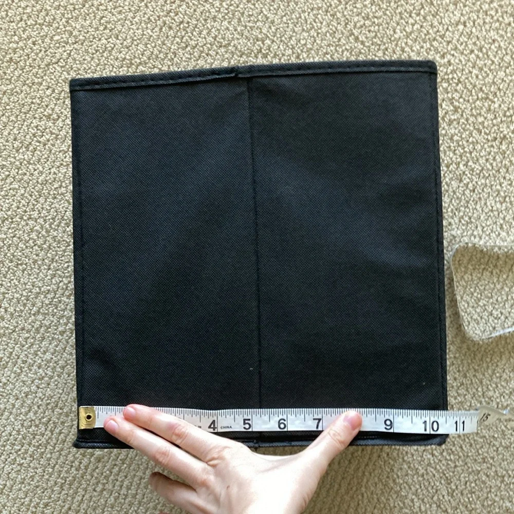 Black Collapsible Storage Cube 11” x 11” x 10.5” Space Saving Solution Single